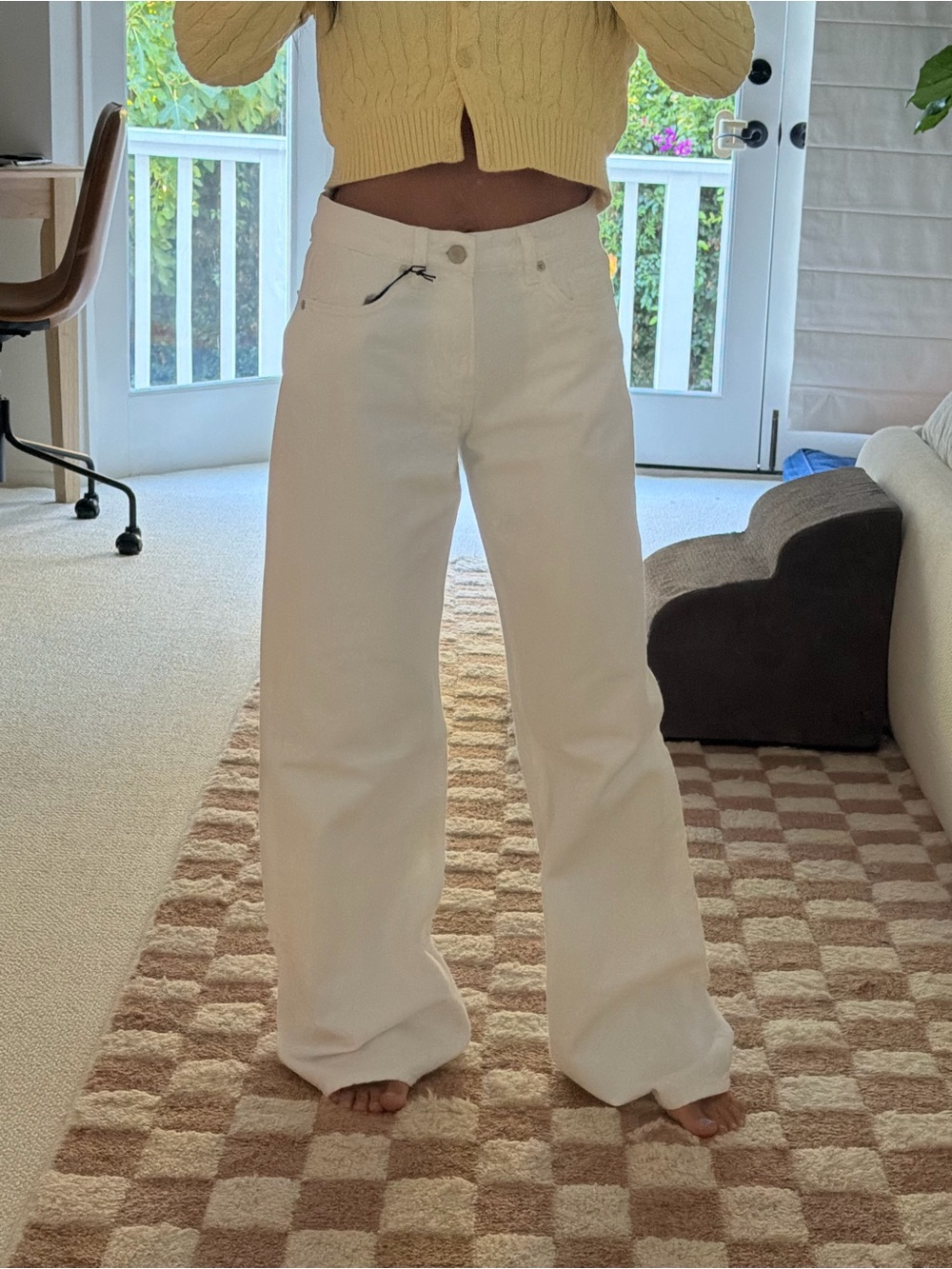 Reformation Cary Low Rise: Wide-Leg Low-Rise White Women’s Jeans